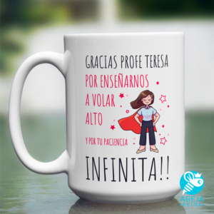 Taza Personalizada Gracias Profe Abeja Reina Per