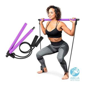Barra portatil de pilates ajustable con ligas de resistencia