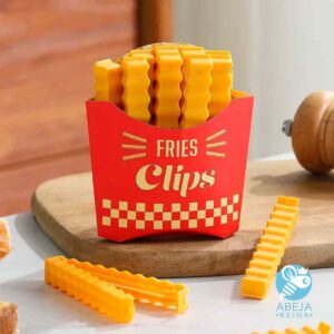 Clip sellador de bolsas en forma de papas fritas