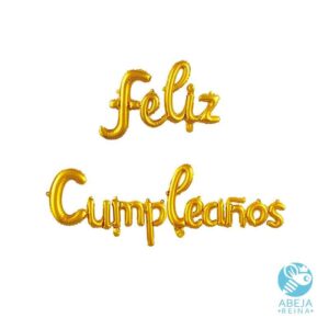 Globo De Letras 'feliz Cumpleaños' Color Dorado