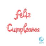 Globo de letras 'Feliz Cumpleaños' color rosa gold