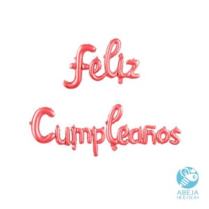 Globo de letras 'Feliz Cumpleaños' color rosa gold