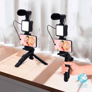 Kit de creación de videos con celular luz led trípode