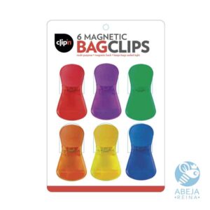 Paquete de 6 clips magnéticos multicolor