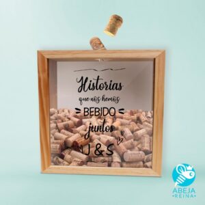 Alcancía para corcho 'historias que nos hemos bebido juntos'