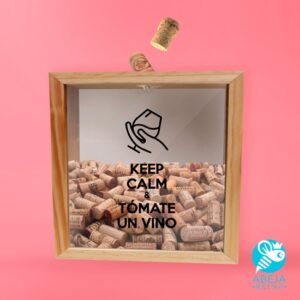 Alcancía para corcho Keep calm & tómate un vino