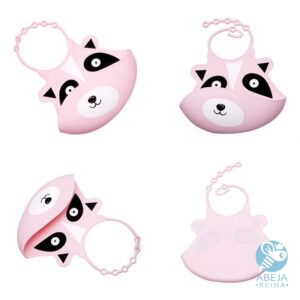 Babero de silicona mapache