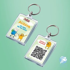 Llavero QR de vacunación Hora Aventura personalizado