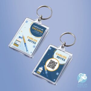 Llavero QR de vacunación personalizado