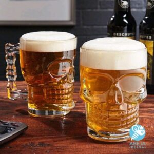Pack 2 chopp cervecero en forma de calavera