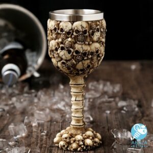 Copa de acero calavera gótica