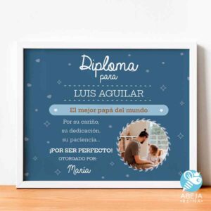 Cuadro personalizado Diploma día del Padre