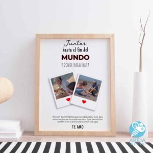 Cuadro personalizado 'Juntos hasta el fin del mundo y donde haga falta'