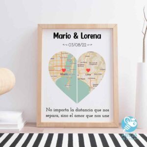 Cuadro personalizado 'No importa la distancia que nos separe'
