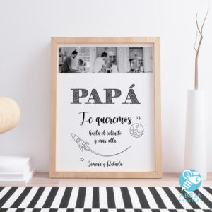 Cuadro personalizado 'Papá te queremos hasta el infinito y más allá'