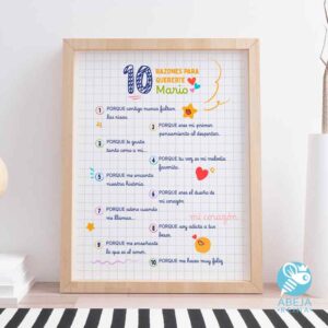 Cuadro personalizado '10 razones para quererte'