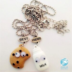 Collares 'Best Friend' diseño galleta y leche