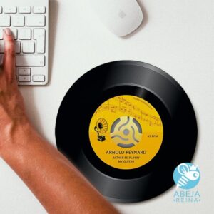 Mouse Pad en forma de disco de vinilo