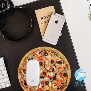 Mouse pad en forma de pizza