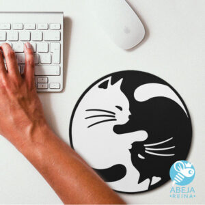 Mouse Pad Gato Yin Yang