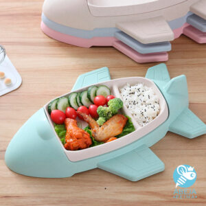 Plato bambú avión para niños