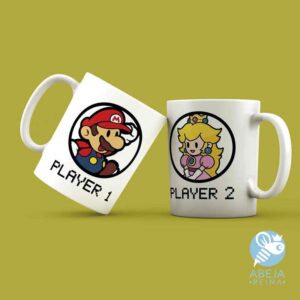 Pack de 2 tazas Mario bros players