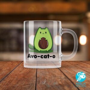Taza de vidrio Avo-cat-o