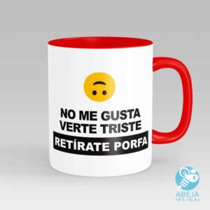 Taza 'No me gusta verte triste'