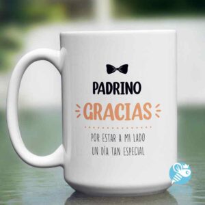 Taza 'Padrino gracias por estar a mi lado en un día tan especial'