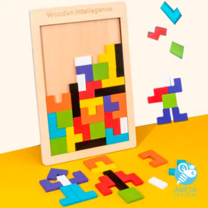 Bloques de madera tetris para niños