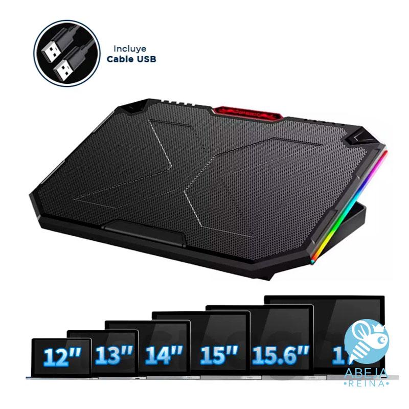 Cooler-5-Ventiladores-Gamer-Rgb-Enfriamiento-De-Laptop-O-Notebook-17-3