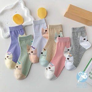 Medias tobilleras gato kawaii