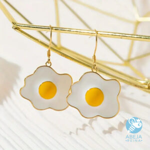 Aretes diseño huevo frito