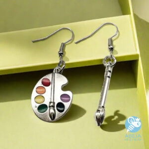 Aretes diseño acuarela y pincel