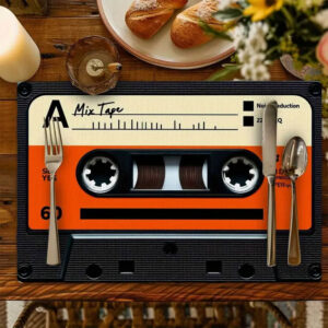 Set de 6 individuales en forma de cassettes