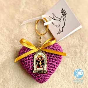 Llavero corazón tejido personalizado