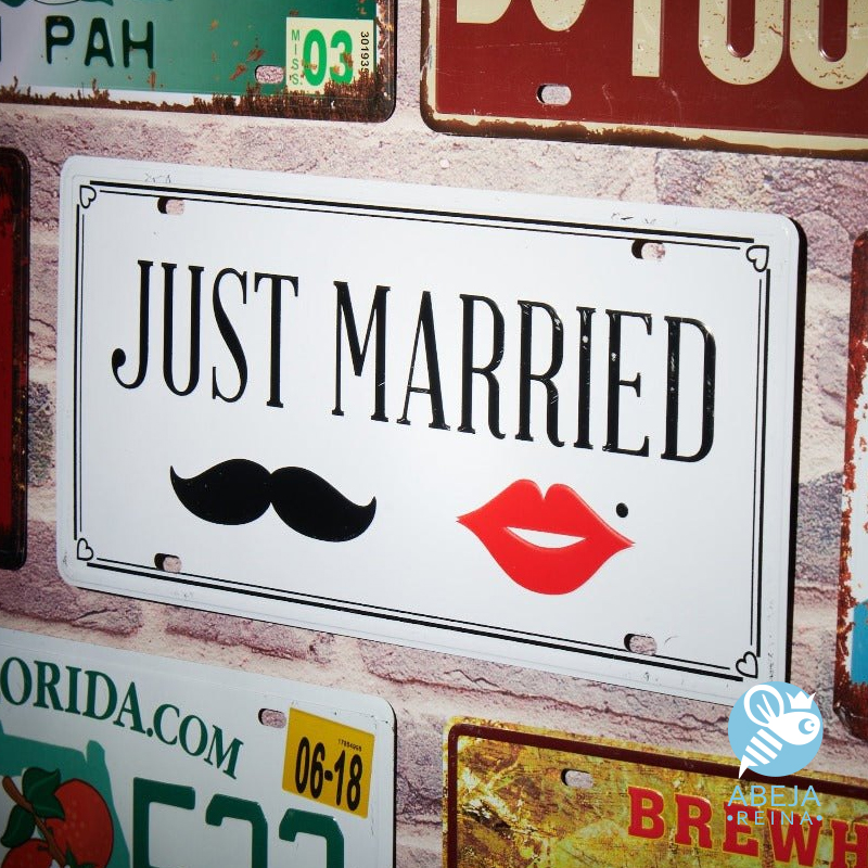 Placa decorativa Just Married
